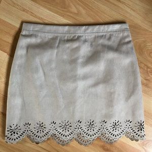 Hollister laser cut suede skirt